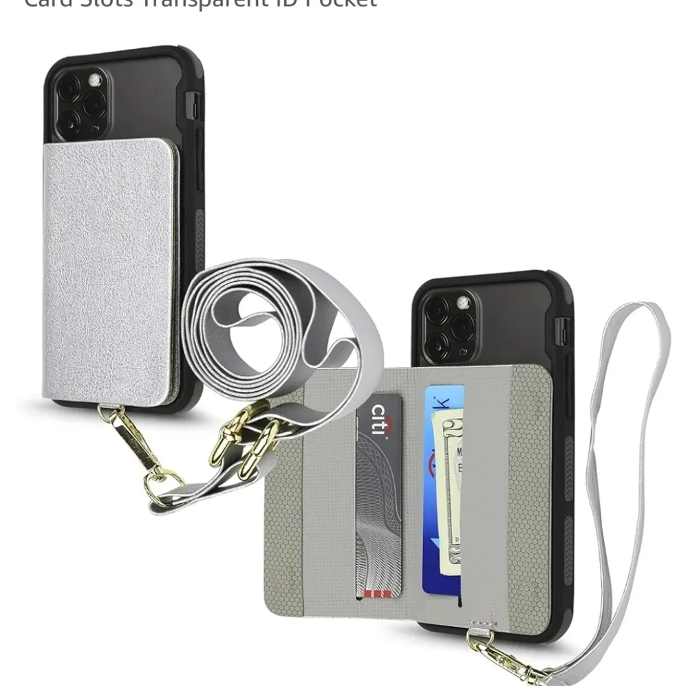 Gear Beast Cell Phone & Credit Card Holder with Crossbody & Wrist Straps in Gray